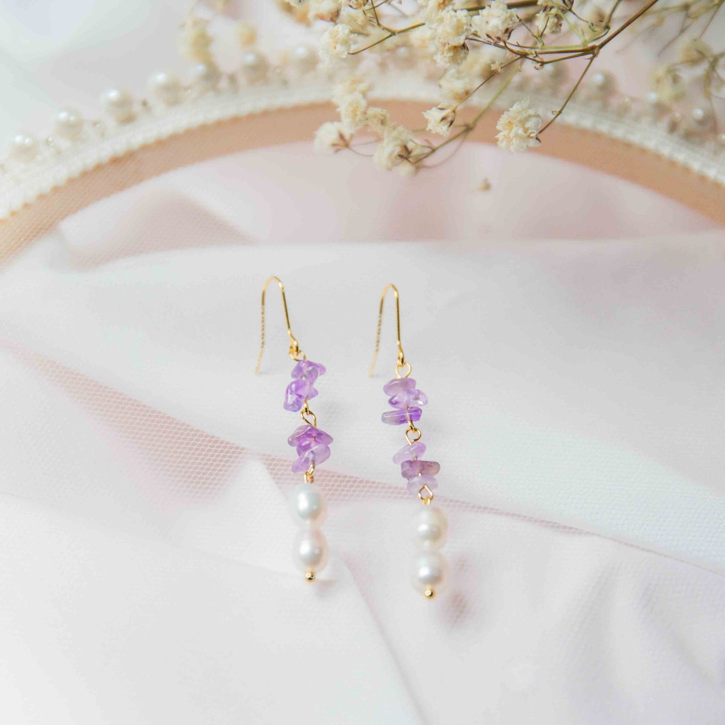 Violet Drop Earring