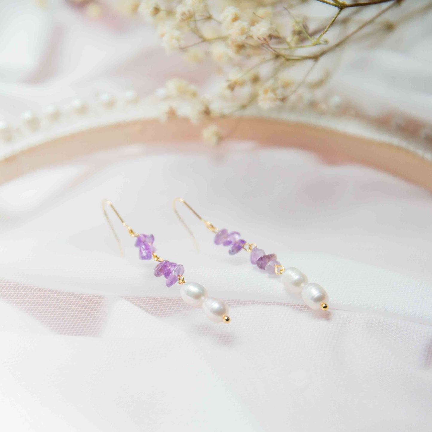 Violet Drop Earring